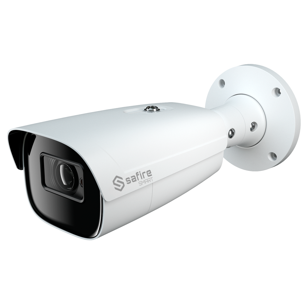 Safire Smart - IP Bullet Kamera LPR range - Opløsning 4 Megapixel (2592x1520) - Motoriseret linse 8-32 mm | Audio | IR 100m - Nummerpladegenkendelse / Listehåndtering - IP67 Rating | PoE (IEEE802.3af) |Alarm
