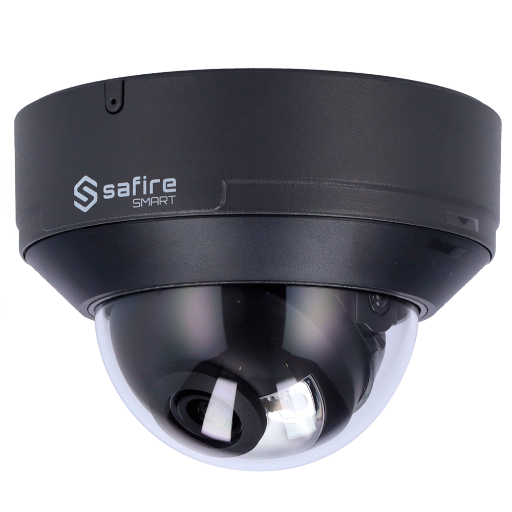 Safire Smart - IP Dome Kamera I1 serie Advanced AI og DualLight - Opløsning 4 Megapixel (2688x1520) - Objektiv 2.8mm | Audio | Alarmer | IR 30m & WL 30m - Advanced AI: Perimeter, Ansigts-, Tællings-, Metadata - IP67 & IK10 | PoE (IEEE802.3af) | P2P