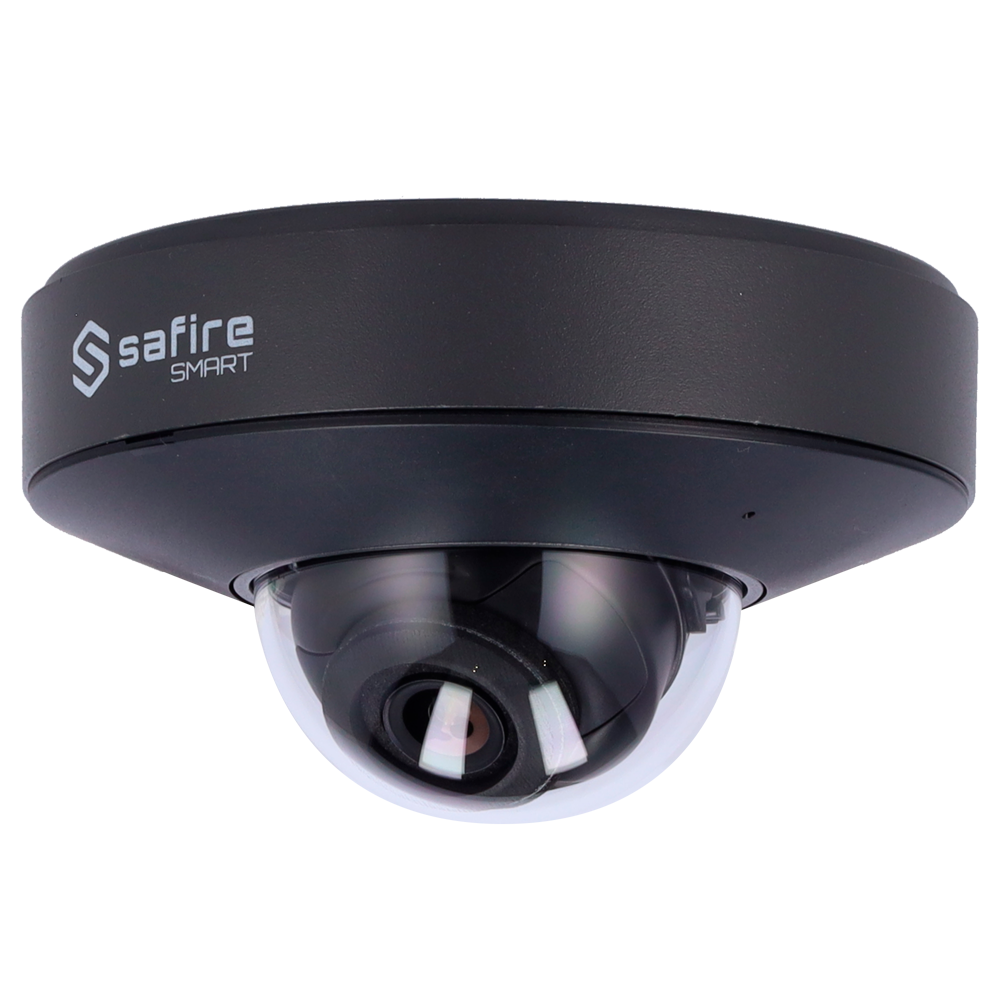 Safire Smart - IP Dome kamera serie I1 AI Advanced - Opløsning 4 Megapixel (2592x1520) - Objektiv 2.8 mm | Lyd | IR 20m - Advanced AI: Perimeter, ansigt, optælling, metadata - IP66 | PoE (IEEE802.3af)