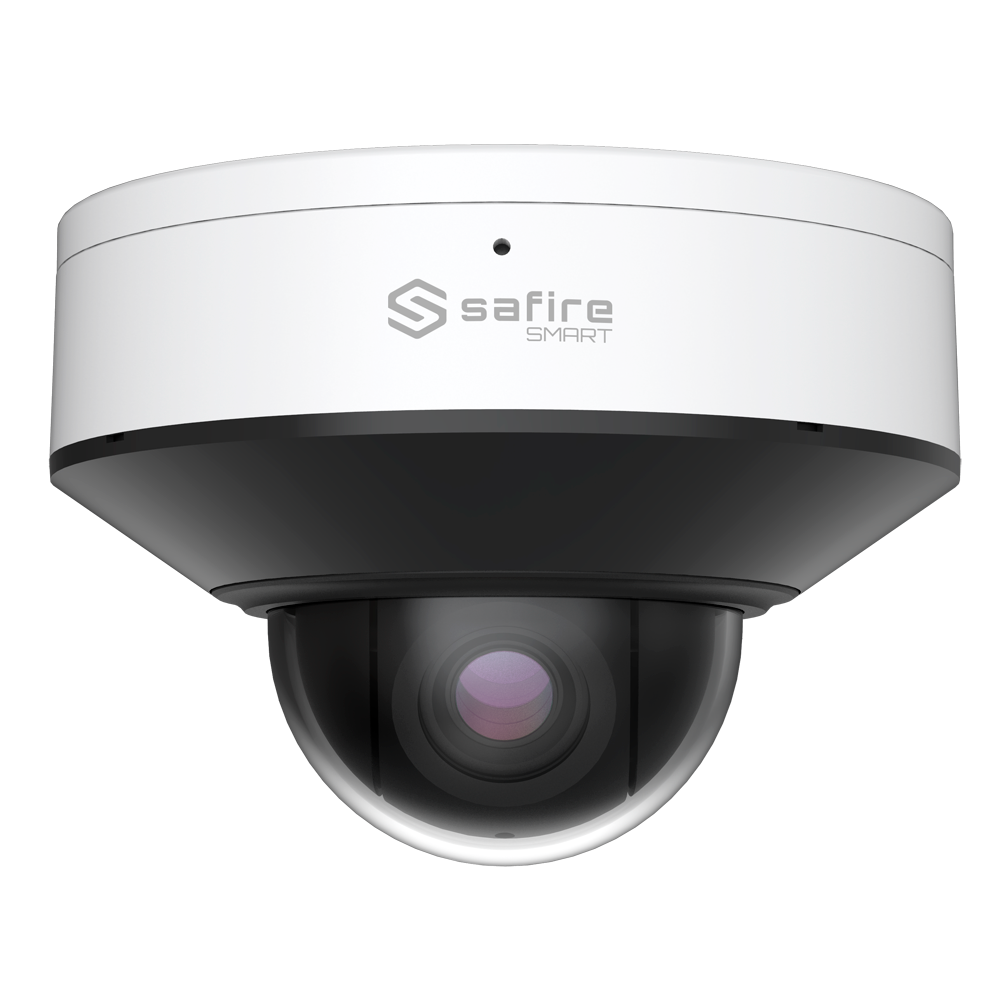 Safire Smart - MiniPTZ IP kamera I1 Artificial Intelligence - Opløsning 4 Megapixel (2560x1440) | WDR 120 dB - Optisk zoom 3X | IR 30m - Autotracking, menneske og køretøj | Alarmer - IP67, IK10 PoE+ (IEEE802.3at)