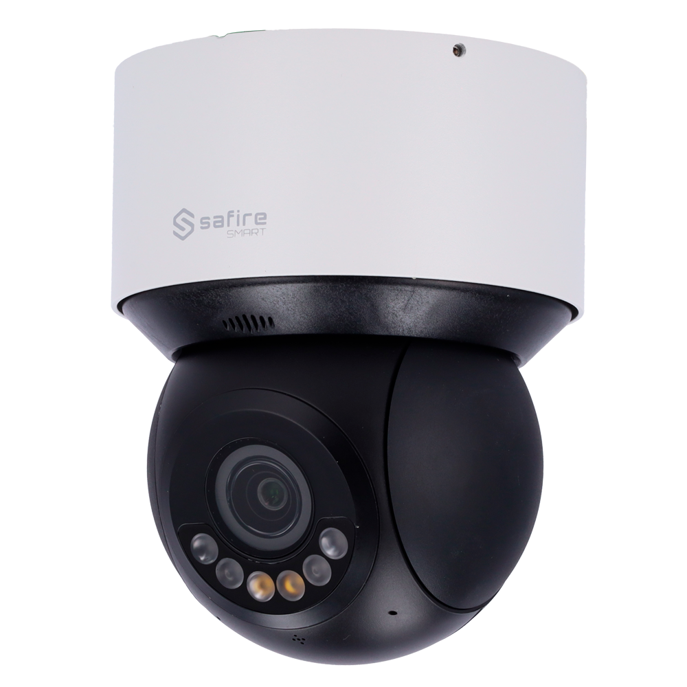 Safire Smart - IP PTZ kamera B1 serie - Artificial Intelligence - Opløsning 4 Megapixel (2560x1440) - Optisk zoom 4x | Dual Light: IR 50m hvidt lys 30 m - Autotracking, menneske og køretøj | Alarmer - IP66 & IK10 klassificering | PoE+ (IEEE802.3at)