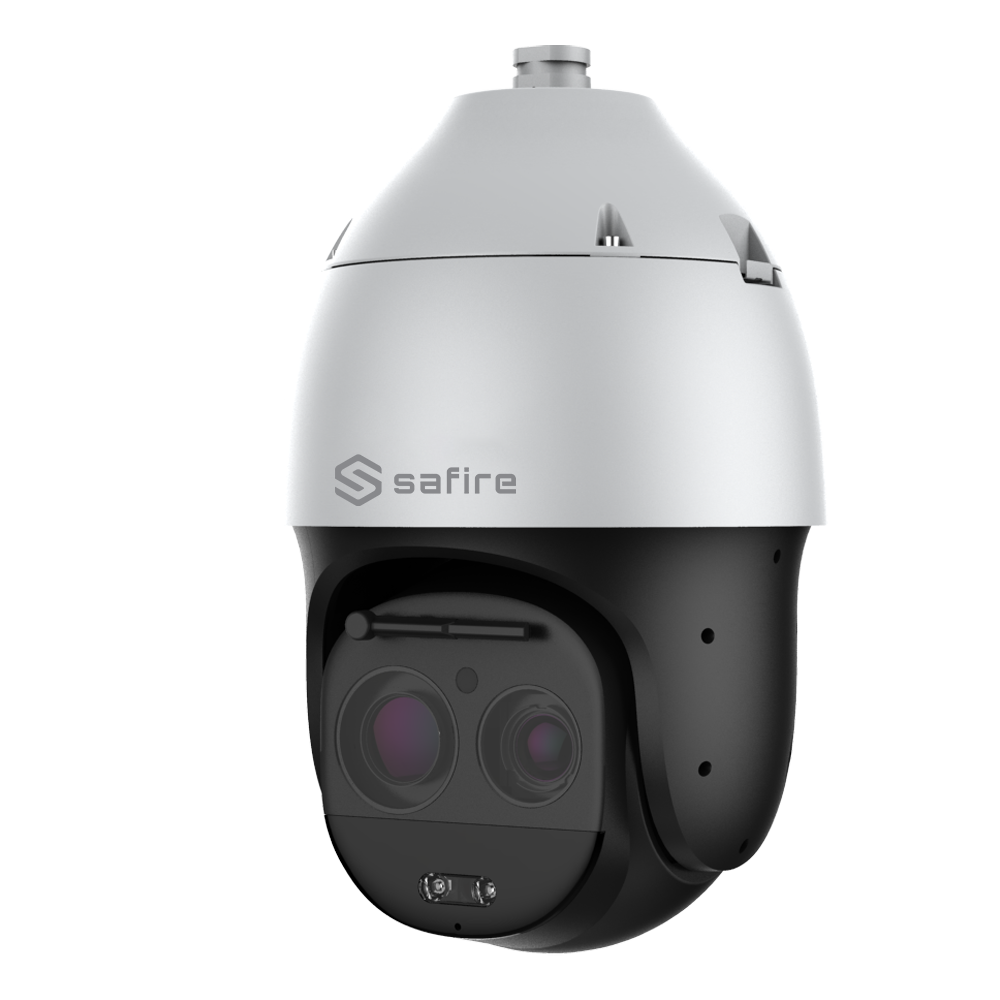 SAFIRE Motoriseret dome - 1/1.8" Progressive Scan CMOS - Optisk zoom 63X og Laser belysning op til 500m - Auto-tracking | EIS (Electronic Stabilizer) - Kunstig intelligens og aktiv afskrækkelse - ONVIF Compatible | Plugin Free