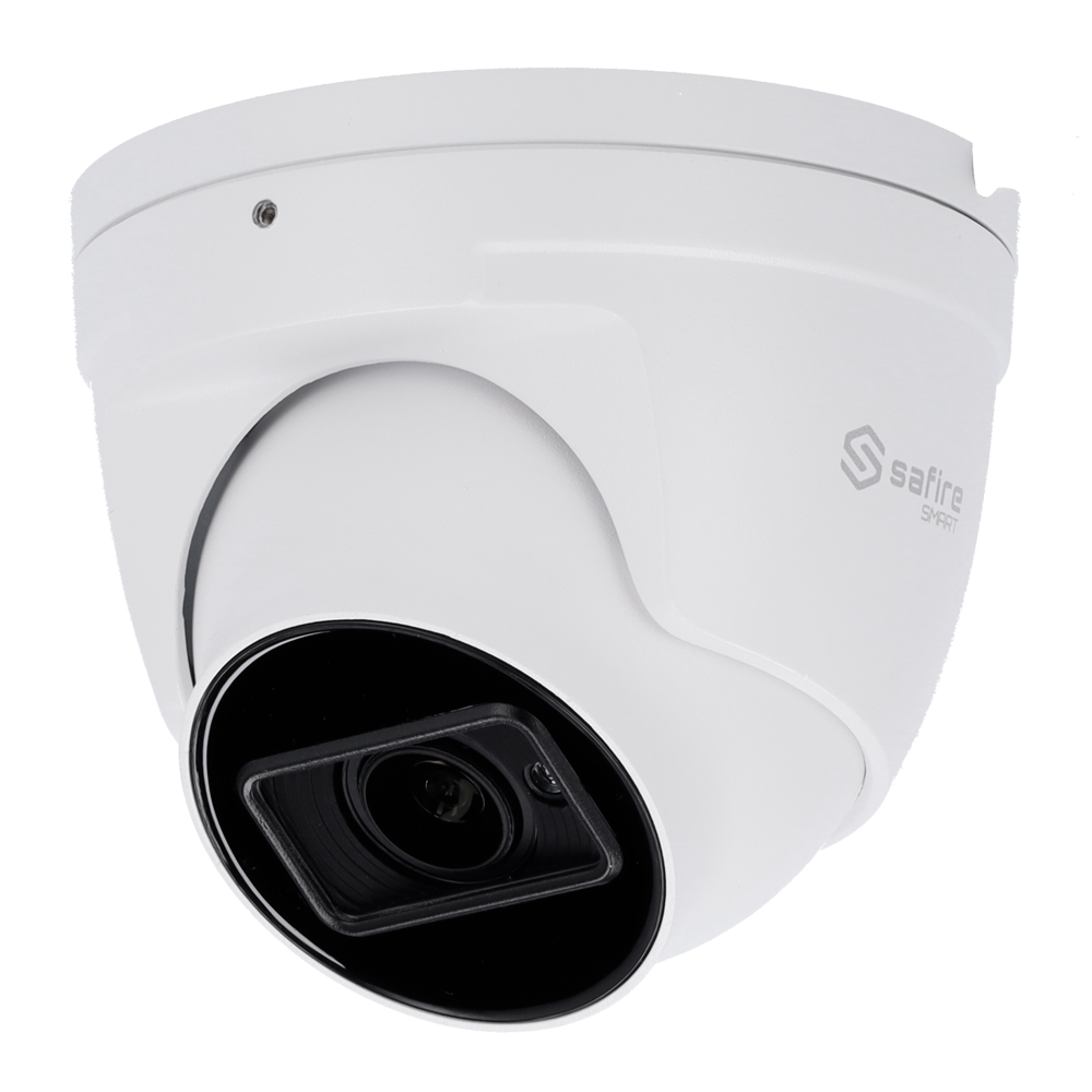 Safire Smart - Turret IP kamera serie I1 Advanced AI - Opløsning 8 Megapixel (3840x2160) - Motoriseret Linse 2.8-12 mm | Mikrofon | IR 50m - Avanceret AI: Menneske, køretøj og 2-hjulet køretøj - IP67 Klassificering | PoE (IEEE802.3af)