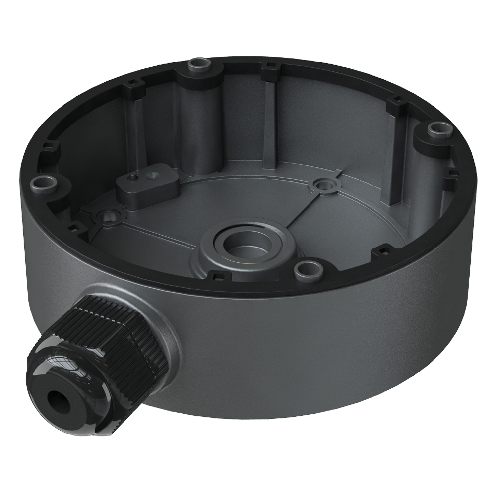 Safire Smart forgreningsboks - Til dome kameraer - Egnet til udendørs brug IP66 - Væg eller loft installation - 39 (H) x 117.9 (Ø) x 143.3 (D) mm - Kabelgennemføring