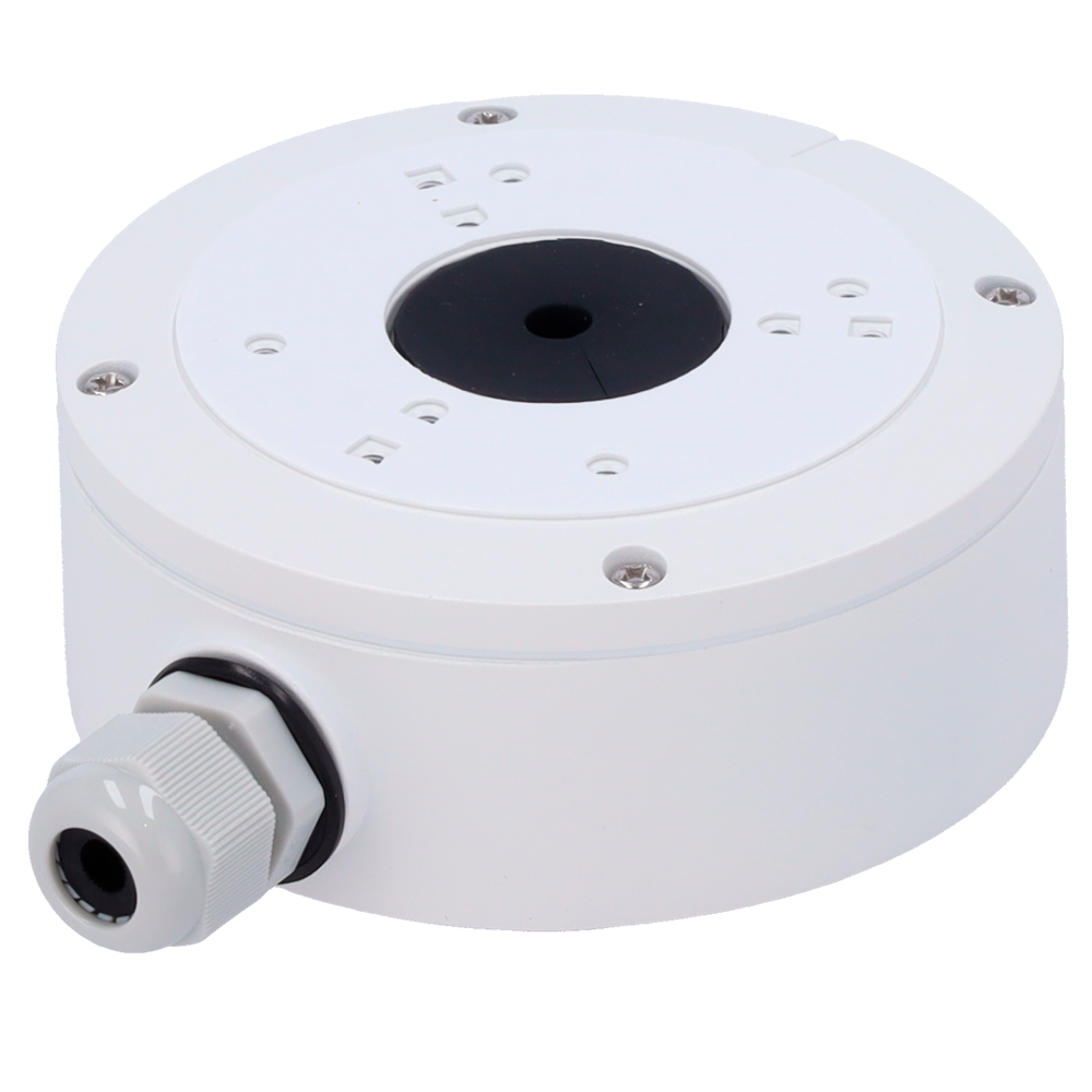 Safire Smart samleboks - Til dome kameraer - Egnet til udendørs brug IP66 - Væg- eller loftmontering - 46.5 (H) x 117.9 (Ø) x 143.3 (D) mm - Kabelgennemføring