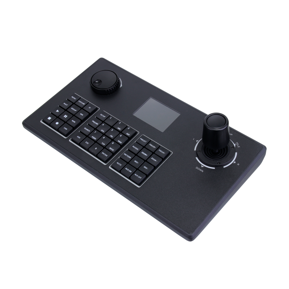 Safire Smart IP keyboard - Dobbelt interface: direkte eller netværk - TFT LCD display | 4-akset joystick - IP netværk med RJ45 stik - Kompatibel med ONVIF kameraer - Gem billeder lokalt via USB