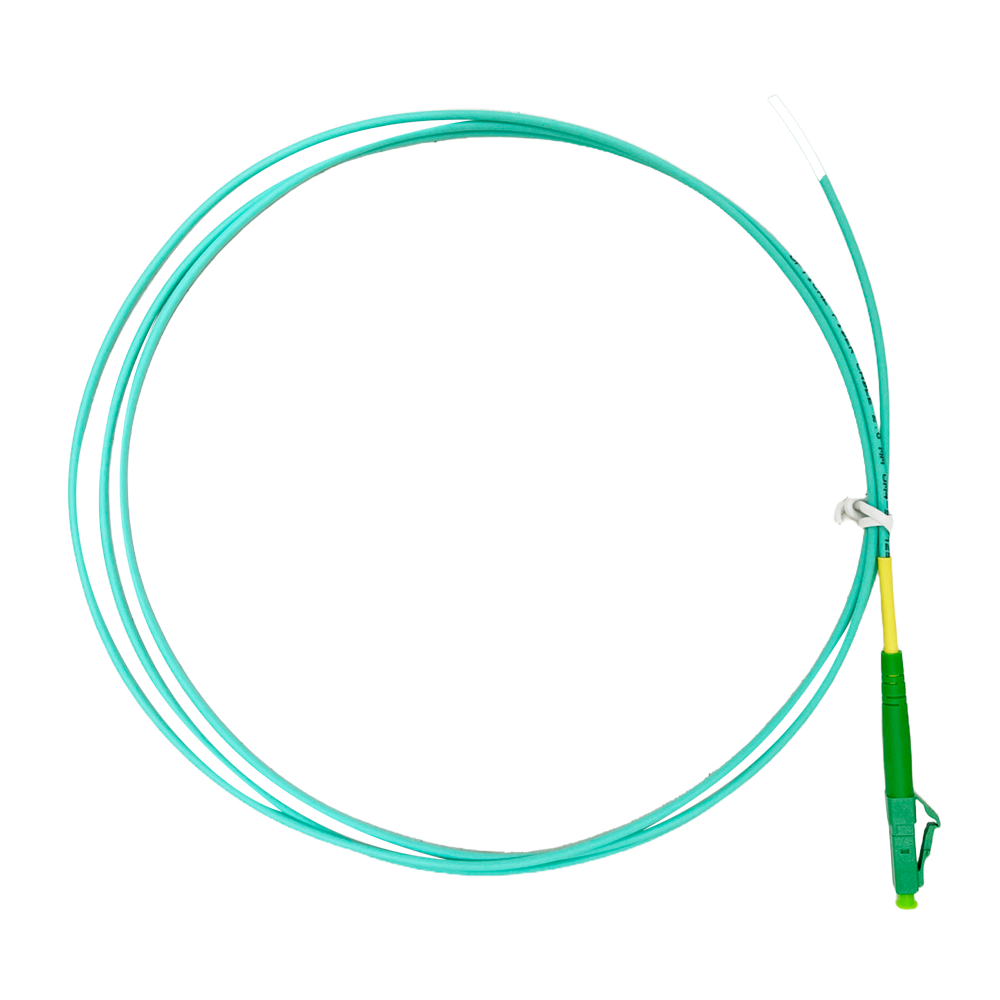 Fiberoptisk pigtail - Multimode fiber OM4 - LC APC simplex connector - Længde 1,5m - LSZH kappe - Generisk kompatibilitet