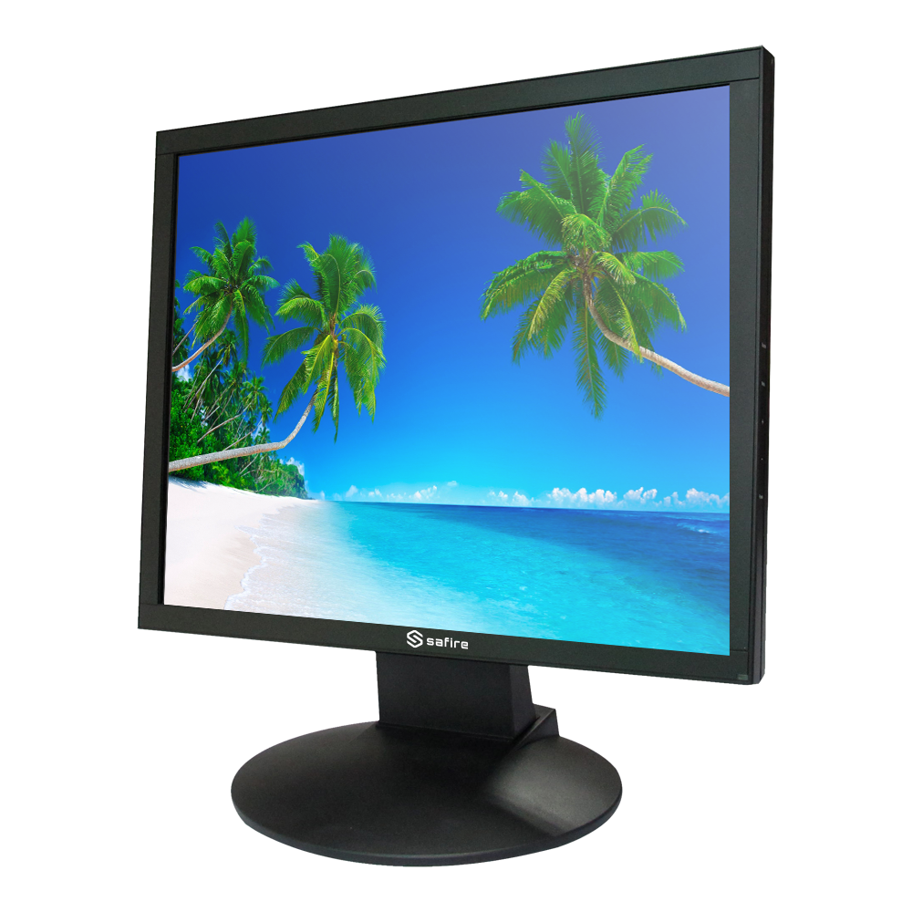 Monitor 19" - SXGA opløsning - Opdateringshastighed 30 / 60 Hz - Kontrast 1000:1 - Responstid 5 ms - Højttalere 2x2,5 W