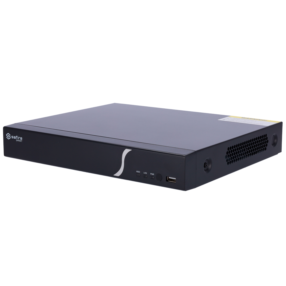 Safire Smart - NVR optager til IP kameraer - B2 serie - 4CH video / 4 PoE porte / Komprimering H.265+ - Op til 8Mpx opløsning / 80Mbps båndbredde - HDMI 4K og VGA / 1HDD udgang - Ansigtsgenkendelse / Intelligent søgning
