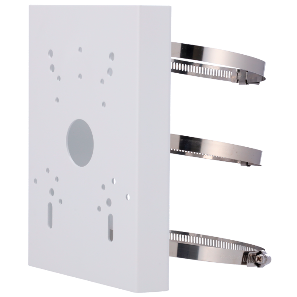 Safire Smart mast/pæl beslag - Til motoriserede dome kameraer - Diameter område 118~140 mm - Fremstillet af SPCC rullet stål - Hvid farve 215 (H) x 164.7 (B) x 54 (D)mm - Kabelgennemføring