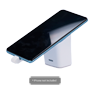 Holder med EAS tyverisikringsalarm - Egnet til mobiltelefoner - Tilslutning med USB-C kabel - Hørbar 100 db og lydalarm - DC strømforsyning 5 V med indbygget batteri - Dimensioner: 50 (B) x 78 (H) x 47 (D) mm