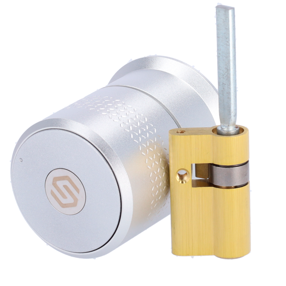 Bluetooth Smart lås - Europæisk motoriseret justerbar cylinder - Inviterede brugere uden at være i nærheden - Tom-, familie- og lejeboliger - Kraftig motor til pantsrede døre - Cloud Smart Lock App : Fysiske nøgler
