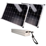 Selvstændigt strømforsyningssystem til CCTV - 2x Solpanel på 150W - LiFePo4 1920Wh batteri (150Ah) Integreret MPPT - Output 12/24 VDC - RS-485 kommunikation