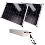 Selvstændigt strømforsyningssystem til CCTV - 2x Solpanel på 200W - LiFePo4 2560Wh batteri (200Ah) Integreret MPPT - Output 12/24 VDC - Mastemontering - RS-485 kommunikation
