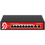 Safire Switch Hi-PoE - 8 PoE port(er) + 2 Up-link port(er) - 10x 10/100/1000Mbps - 7 PoE+ Porte 30W + 1 Hi-PoE Porte 60W - PoE Watchdog - Op til 115W Total PoE Strøm