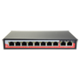 PoE Switch - 8 PoE port(er) + 2 Up-link port(er) - Hastighed 10/100Mbps - Funktioner: Ai VLan/QOS/CCTV Extend/PoE - Standard IEEE802.3af (PoE) / at (PoE+) - Op til 96W i alt for alle porte