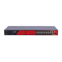 Safire Switch Hi-PoE - 16 PoE Porte + 2 Uplink RJ45 + 1 Uplink SFP - Hybrid 15x10/100Mbps + 4x10/100/1000Mbps - 14 PoE+ Porte 30W + 2 Hi-PoE Porte 60W - PoE Watchdog / Extended PoE - Op til 300W Total PoE Strøm