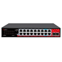 Safire Switch Hi-PoE - 16 PoE porte + 2 SFP + 2 RJ45 - Port hastighed 10/100/1000/2500 Mbps - 14 PoE+ Porte 30W + 2 Hi-PoE Porte 60W - PoE Watchdog - Op til 240W Total PoE Strøm