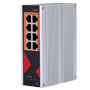 Safire Industrial Switch Industrial AC Strøm 90~264V - 8 porte Gigabit 10/100/1000Mbps - 6 PoE+ Porte 30W + 2 Hi-PoE Porte 60W - PoE Watchdog - Op til 130W Total PoE Strøm - DIN skinne installation
