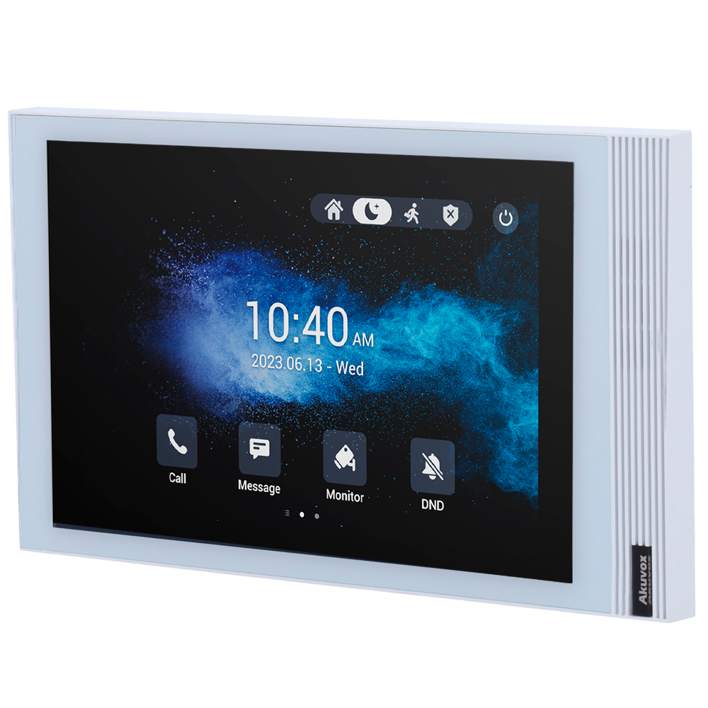 Android 12.0 monitor til video porttelefonanlæg - IPS display på 8" - Tovejs lyd Crystal Clear | Nem betjening - TCP/IP, PoE, WiFi, Bluetooth, SIP standard - Cloud vedligeholdelse | Tredjepartsapps - Forbindelse af monitor og tavler via Cloud