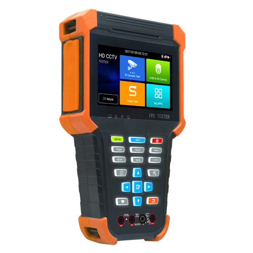 Multifunktionel CCTV Tester - Understøtter HDTVI, HDCVI, AHD, CVBS og IP kameraer - Tester opløsning op til 4K - Farve LCD display 4" - 4000mA indbygget batteri - Let at bruge