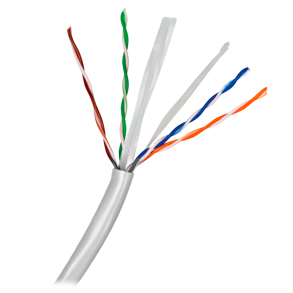 Safire UTP Kabel UTP Category 6 - Leder CCA - Diameter 23 AWG-0,58mm - Overholder 90m Fluke test - PVC yderkappe - Leveres i æske på 100m / Grå farve