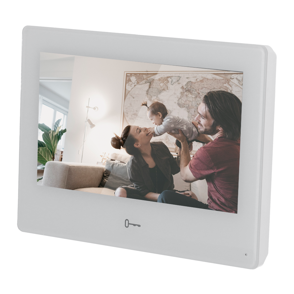 Video dørtelefon monitor - TFT Monitor 7" - Tovejs lyd - TCP/IP, WiFi og SIP - Installation af 2 Android applikationer - Påbygning