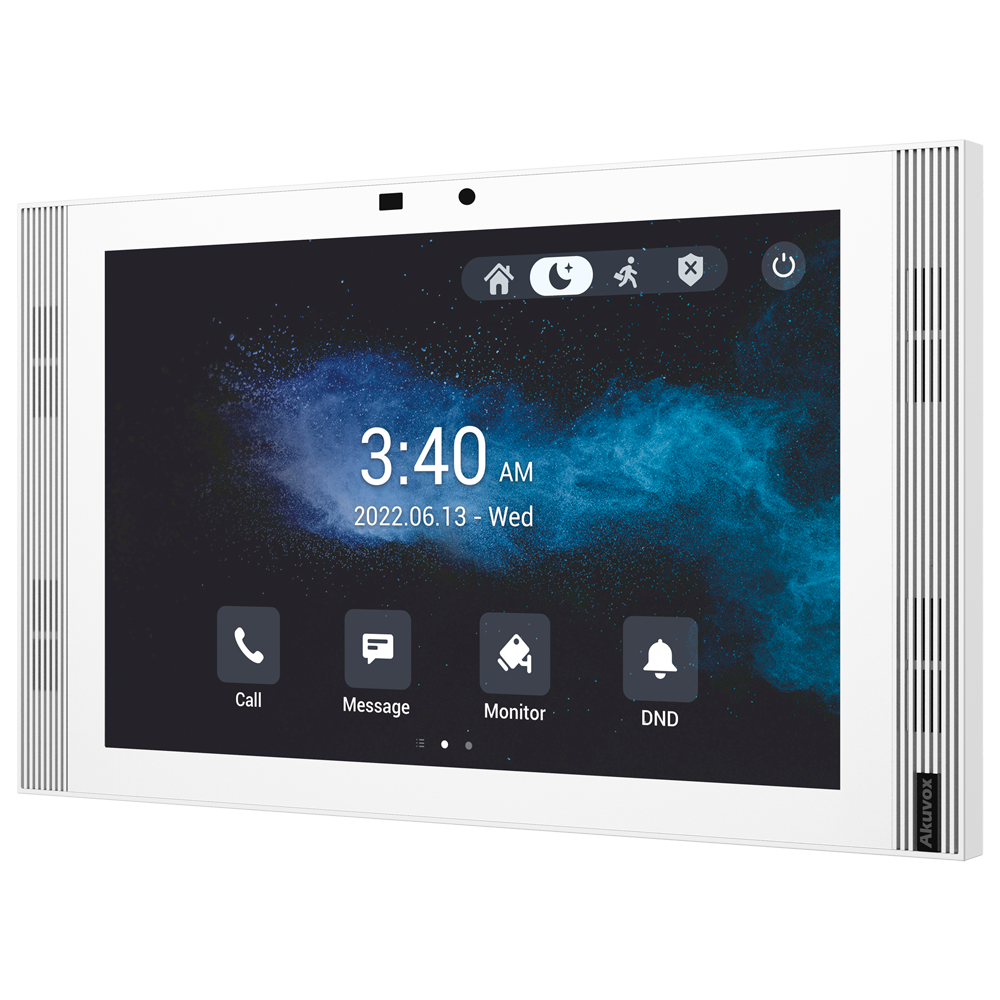 Android 12.0 monitor til video intercom system - IPS display på 10" - Tovejs lyd Crystal Clear | Nem UI - TCP/IP, PoE, standard SIP - Cloud vedligeholdelse | Tredjeparts APPs - Forbindelse via Cloud | Integreret kamera
