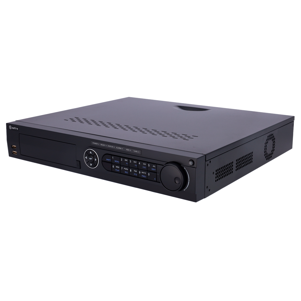 Safire 5n1 H.265Pro+ Optager - 32CH HDTVI/HDCVI/AHD/CVBS/ 32+32 IP - 8 Mpx / 5 Mpx / 4 Mpx / 3 Mpx / 1080p / 720p - HDMI udgang 4K, HDMI Full HD og VGA - Alarmer (16/4) - 4 CH lyd / 4 HDD / RAID 0, 1, 5, 6, 10