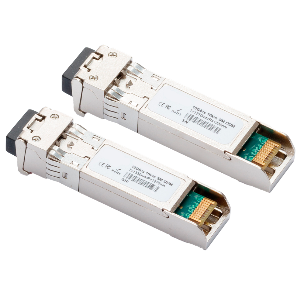 Par SFP transceiver moduler - Tx 1330/1270 nm Rx 1270/1330 nm - Single mode fiber - LC Simplex stik - BiDi - Maksimum 10 km - 10Gb/s - 10GBase-LR