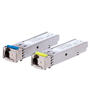 Par af SFP transceiver moduler - Tx 1550/1310 nm Rx 1310/1550 nm - Single mode fiber - LC Simplex stik - BiDi - Maksimalt 20 km - 1.25Gb/s - 1000Base-LX