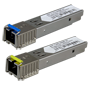 Par af SFP transceiver moduler - Tx 1550/1310 nm Rx 1310/1550 nm - Single mode fiber - SC Simplex stik - BiDi - Maksimalt 20 km - 1.25Gb/s - 1000Base-LX