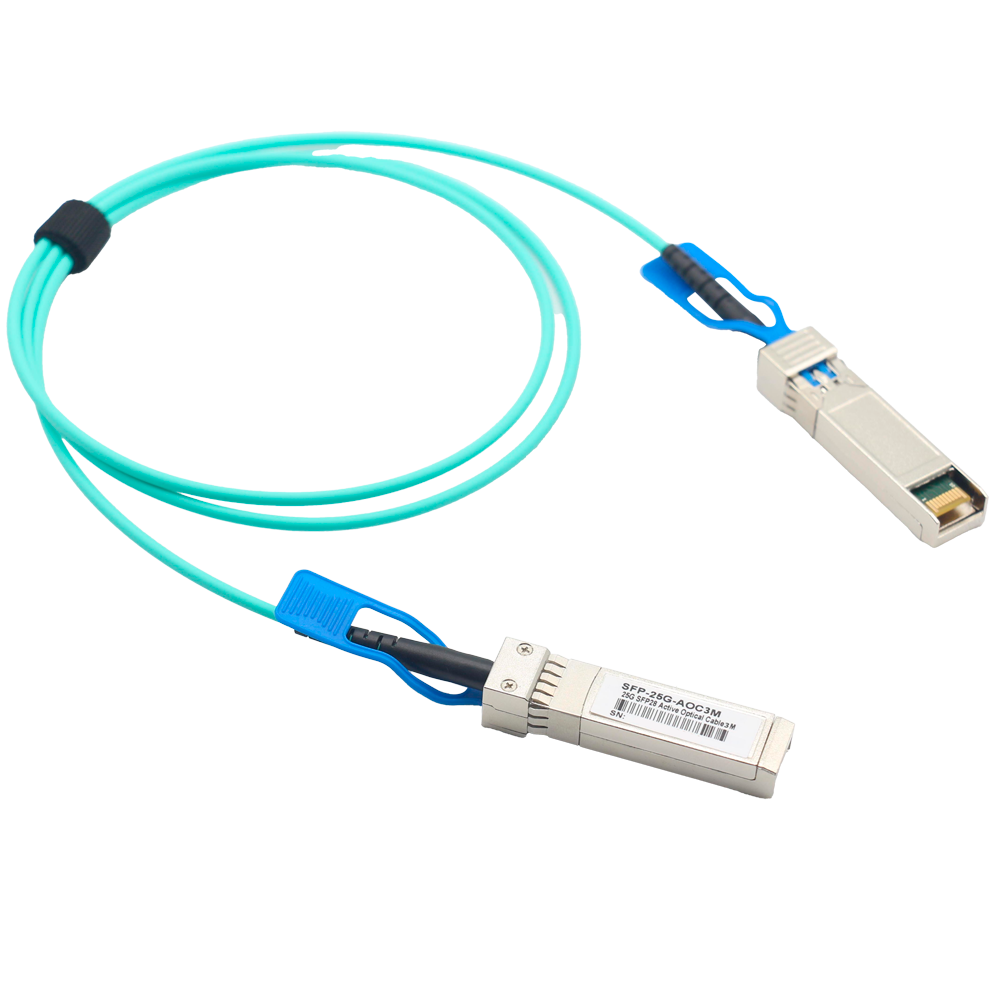 Direkte forbindelseskabel SFP28 - Hastighed 25Gbps - SFP28 moduler i begge ender - Ideel til Stacking mellem Switches - 3 meters længde - Optisk kabel