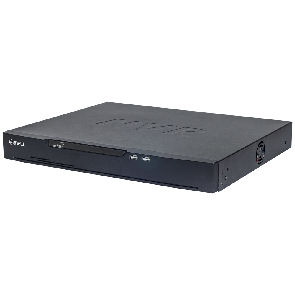 Sunell SN-NVR3816E2-J - Eco serie - NVR optager 16CH IP - Maksimal opløsning 12Mpx@1ch : Alarmer : Audio - Båndbredde 160Mbps/160Mbps - Understøtter 2 harddiske (ikke inkluderet)