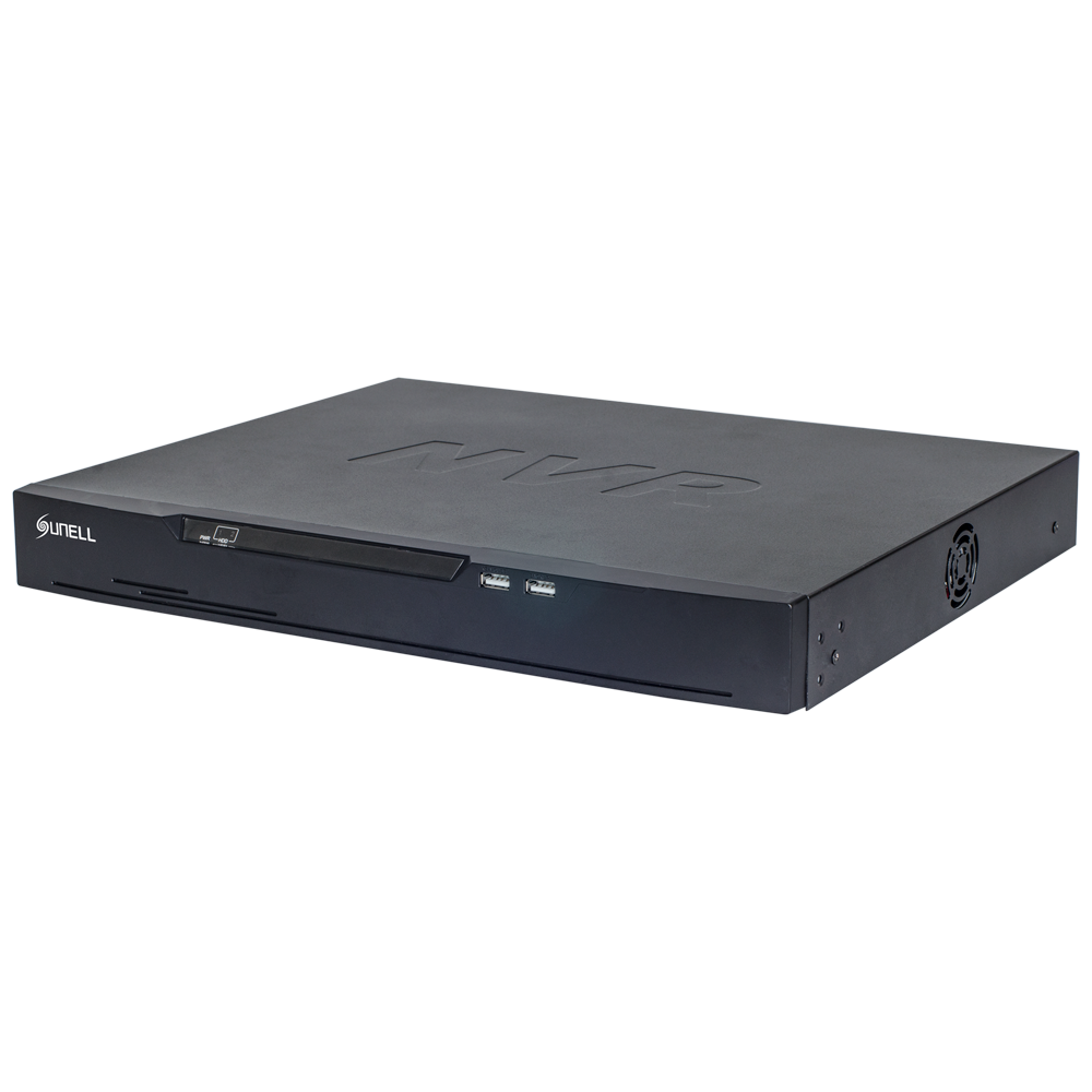 Sunell SN-NVR3816E2-P16-J - Eco serie - NVR optager 16CH IP | Switch 16CH PoE 128W max - Maksimal opløsning 12Mpx@1ch : Alarmer : Audio - Båndbredde 160/160Mbps (120/120Mbps med AI) - Understøtter 2 harddiske (ikke inkluderet)