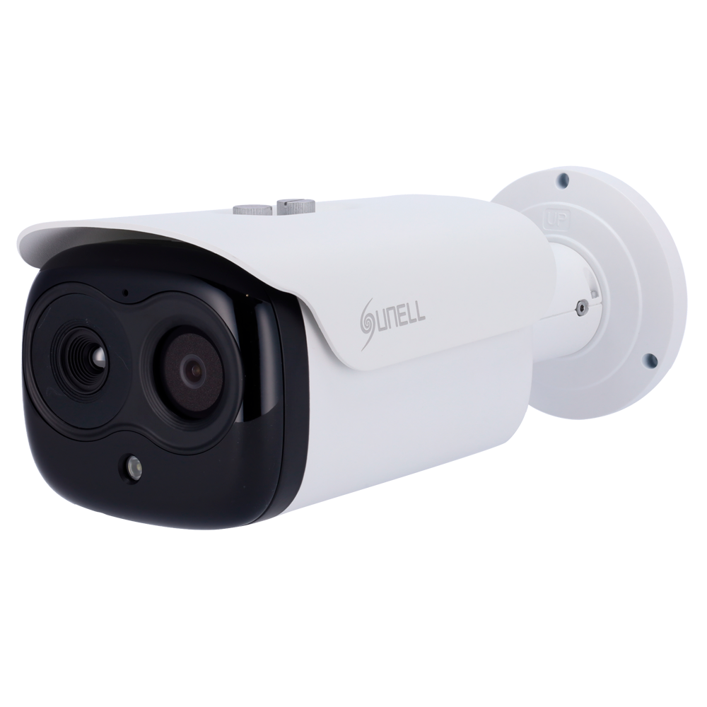 Sunell IP termisk kamera TPC4157DLT serie - VOx FPA termisk sensor 384x288 12μm | 35mm Linse - Synlig sensor 1/1.8" CMOS | 4Mpx Linse 10~30mm - Temperaturmåling -20~150ºC/±2ºC eller ±2% - Beskyttelse IP66 - NEMA 4X - NDAA og TAA godkendt