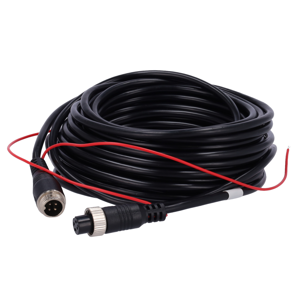 Streamax - Kabel til AHD kameraer - M12 aviation stik - 4 ben - Længde 10m - Han - Hun