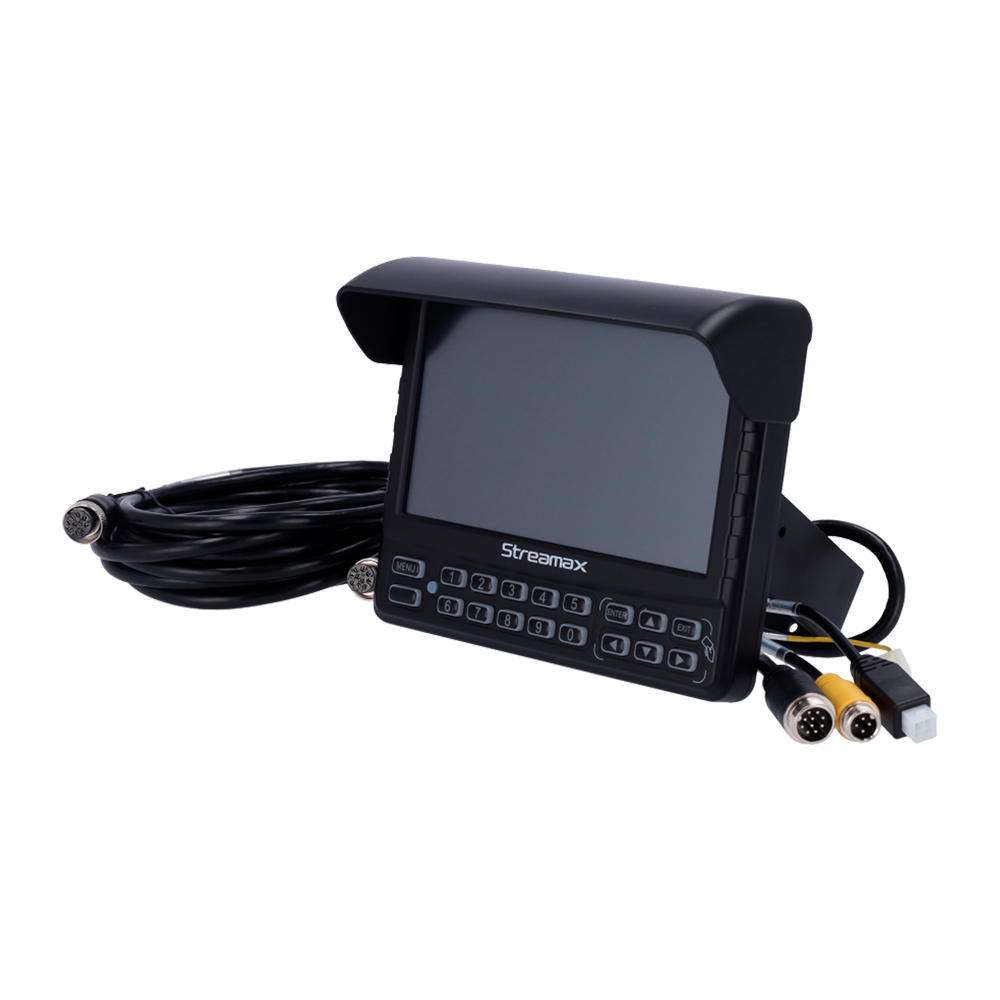 Streamax - CP4 Kit / 7" touchscreen monitor - 800x400 opløsning | Integrerede højttalere - Kompatibel med Streamax optagere - Egnet til køretøjsmontering - Monteringsstativ og ledninger inkluderet