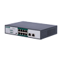 PoE Switch - 8 PoE FE + 2 GE porte - Hastighed 8 x10/100Mbps + 2 x10/100/1000Mbps - 8 PoE+ porte til op til 800m med tilbehør - Op til 120 W Total PoE Effekt - Norm IEEE802.3at PoE / af PoE+