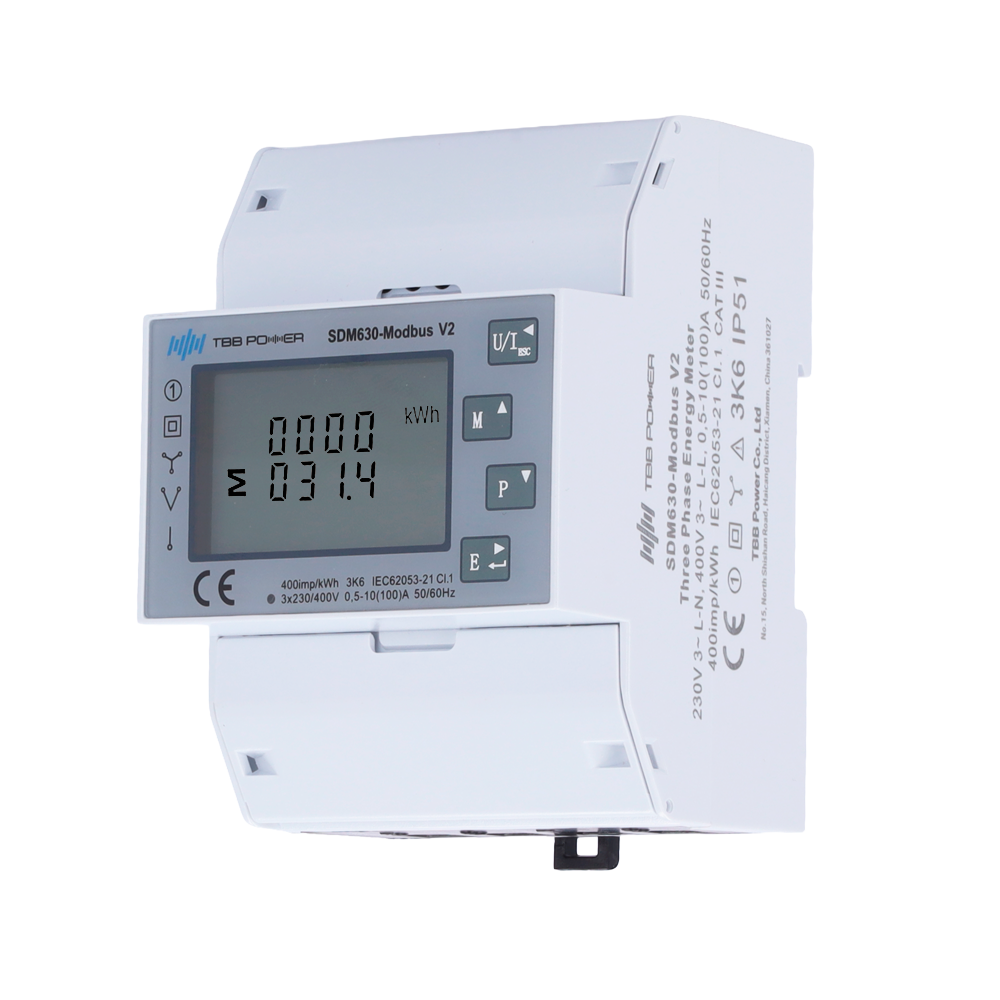 Smart Meter TBB - Trefaset | Bidirektional - Kompatibel med Riio SUN II inverter - DIN-skinne montering - Til trefasede netforbundne systemer
