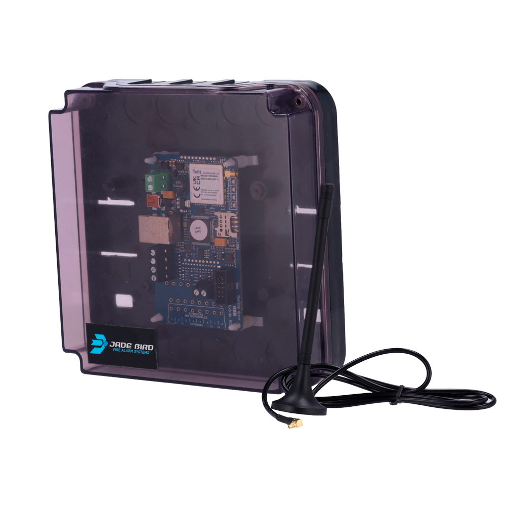 JADEBIRD - Transmissionsmodul EN54-21 - Kommunikationskanaler: IP / GPRS / Dual Path - 24 VDC (leveret af kraftanlægget) - Netværkskort påkrævet JBE-P2L2-NET - Konfiguration via administrationssoftware