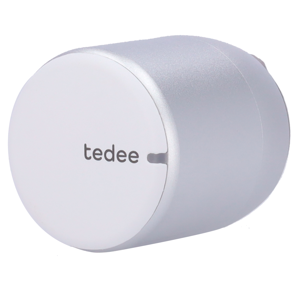 BLE smart nøgledrejerlås - Usynlig udefra | Lille størrelse - Installation uden manipulation af døren - Egnet til cylinder TEDEE-CYLINDER-HPLUS-x - Gæstebrugere og adgangsrapporter - Tedee APP : Integreret LiPo batteri