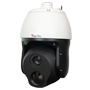ThermTec High Speed PTZ Dual IP termisk kamera - temperatursensor 640x512VOx - linse 50mm - synlig sensor 2MPx - linse 5,5 - 180mm - Termisk følsomhed ≤35mK - Termisk nøjagtighed ± 8ºC - Indtrængen og temperaturdetektering