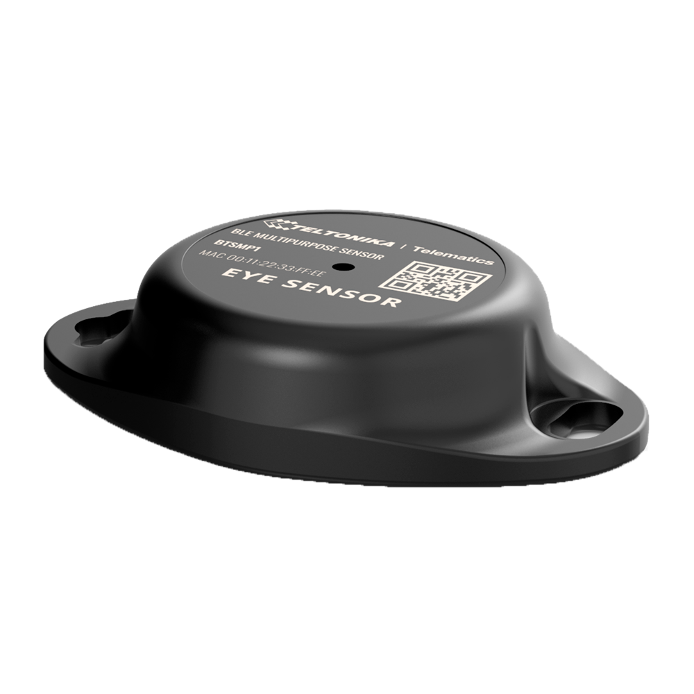 Beacon med sensorer til aktiver - Temperatur, fugtighed, magnetisk og accelerometer - Bluetooth 4.2 og 5.2 - Integreret langtidsbatteri - Egnet til udendørs IP67 - EYE APP mobil app