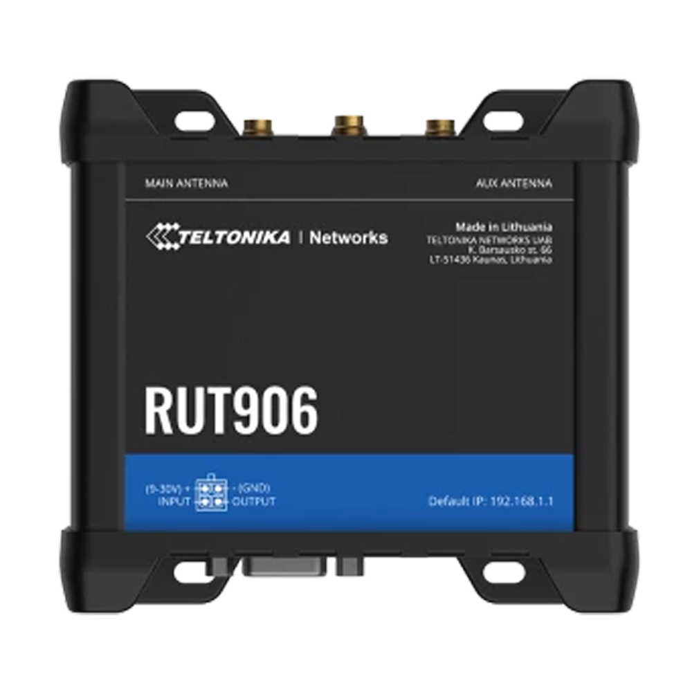 Teltonika Router 4G Industrial - 4 Ethernet porte RJ45 Fast Ethernet - Dual SIM 4G (LTE) Cat 4 op til 150Mbps - 3x Input + 3x Digital Output + RS232 + RS485 - Wi-Fi 802.11b/g/n 2.4GHz - GNSS positionering