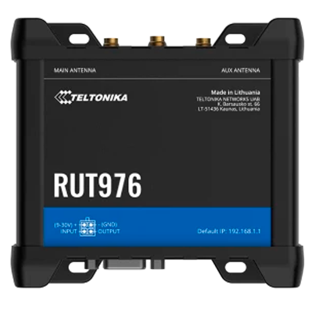 Teltonika Router 5G RedCap Industriel - 4 Ethernet porte RJ45 Fast Ethernet - Dual SIM 5G RedCap op til 233Mbps - 3x Input + 3x Digital Output + RS232 + RS485 - Wi-Fi 802.11b/g/n 2.4GHz - GNSS positionering