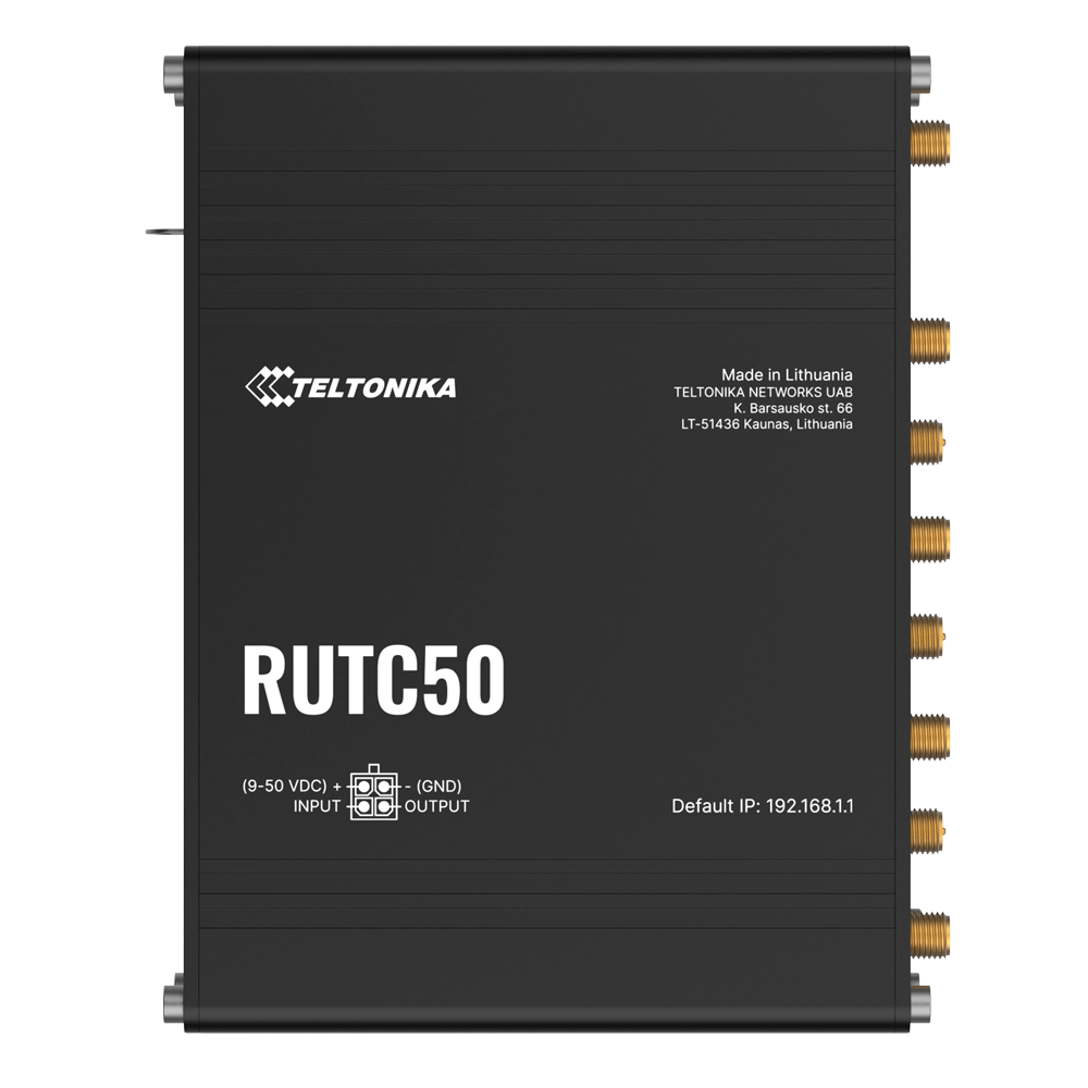 Teltonika Router 5G Industriel - 5G Sub-6Ghz SA/NSA - Dual SIM Dual Modem - WiFi 6 - GNSS positionering - 5 Ethernet RJ45 Gigabit porte
