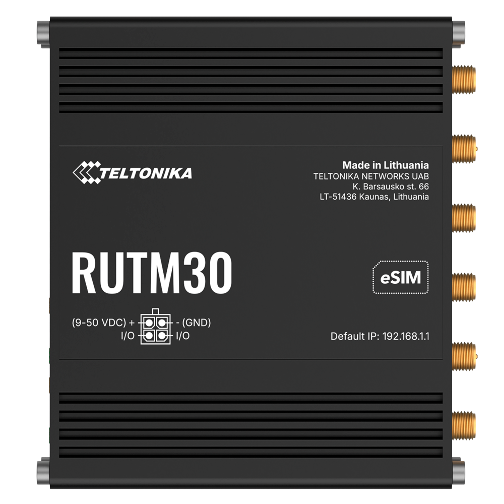 Teltonika Router 5G Industriel - 5G Sub-6Ghz SA/NSA - Dual SIM - WiFi 5 - eSIM - 2 Ethernet RJ45 Gigabit porte