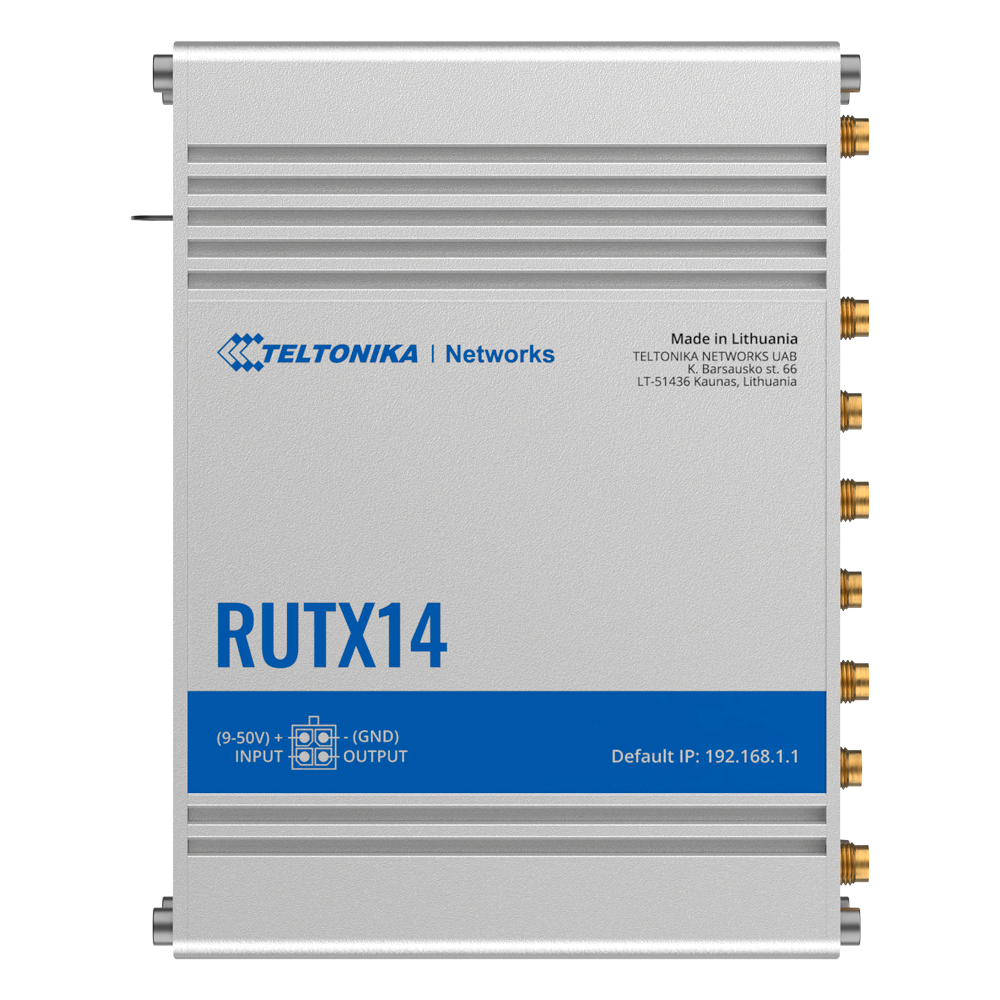 Teltonika Router 4G Industriel - Modem 4G Cat 12 Dual SIM - WiFi 5 - Bluetooth LE 4.0 - GNSS positionering - 5 Ethernet RJ45 Gigabit porte