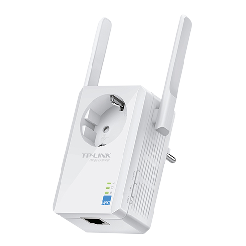 Wifi Range Extender med AC Passthrough - Frekvens 2.4GHz - Understøtter 802.11 b/g/n - Forbindelser op til 300 Mbps - Effekt 15dBm - RJ45 10/100Mbps Stik